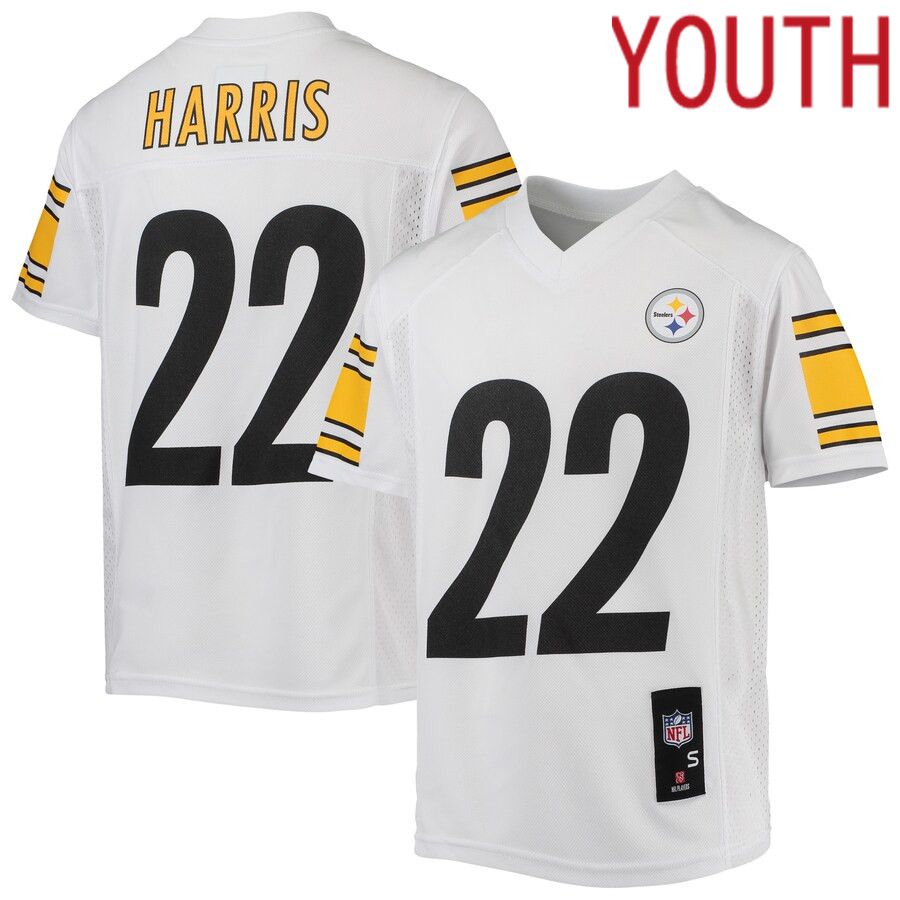 Youth Pittsburgh Steelers #22 Najee Harris White Replica Player NFL Jersey->youth nfl jersey->Youth Jersey